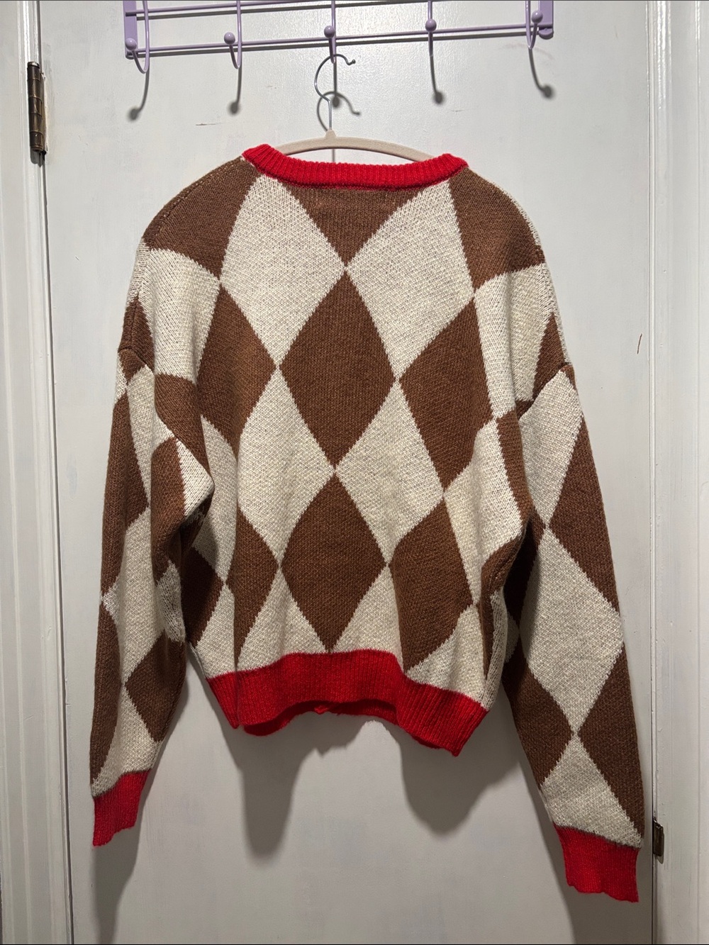 LISA SAYS GAH Lauda button down argyle cardigan size xs/s - Picture 6 of 7